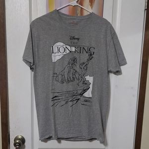 SALE Disney The Lion King Pride Rock Gray Black & White Outline Tee Simba Nala M